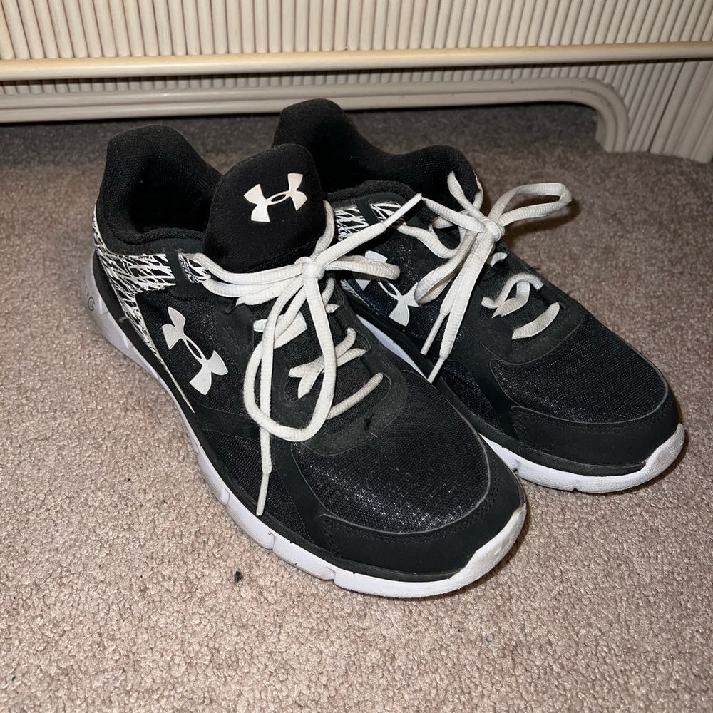 Under Armour Black and White Running Shoes
